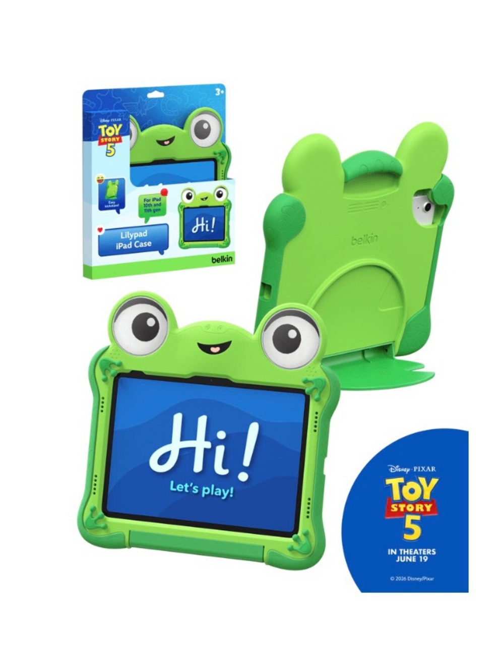 NIB. Belkin Toy Story Lilypad Frog Green iPad Case